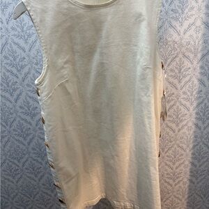 NWT Tuckernuck Hyacinth House White Twill Button Bitsy Dress M